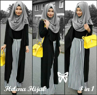 Trend Baju - Set Hijab Celana Uk L - HItam  