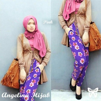 Trend Baju - Set Hijab Pashmina Uk L - Ungu  