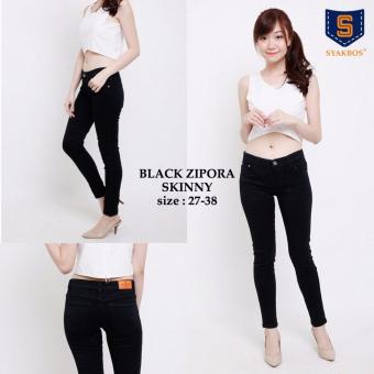 Tunas Baru Fashion Celana Jeans Black Zipora Free Acc  
