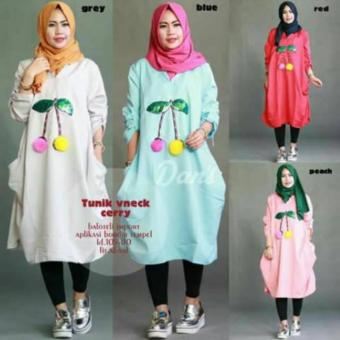 Tunik vneck cherry  