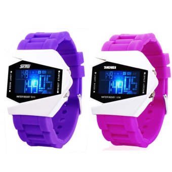 Twinklenorth Couple Purple Silicone Strap Watch K987Q-26  