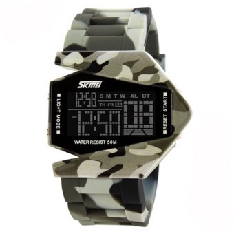 Twinklenorth Men Snow Camouflage Military Aircraft Noctiluc Silicone Plastic Digital Watch Watches Wristwatches K987Q-5  