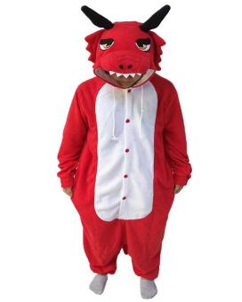 Ufosuit Animal Cosplay Costume Unisex Adult Red Dragon Pajamas - intl  