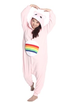 Ufosuit Pink Rainbow Bear Kigurumi Onesie Pink  