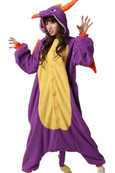 Ufosuit Purple Dragon Adult Animal Kigurumi Onesie - Leopard  