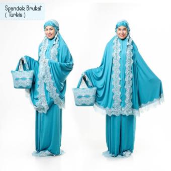 Ukhuwah Mukena Spandek Brukat New - Turkis  