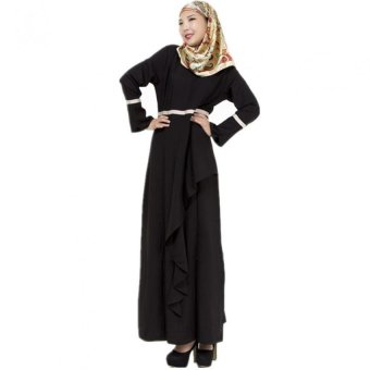 UNC Fashion Muslim Wear Women Long Dresses-Black  