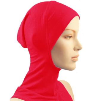 Under Scarf Hat Muslim woman Hijab Islamic Head Wear Neck Cover Red - intl  