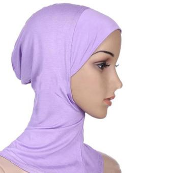 Under Scarf Hat Muslim woman Hijab Islamic Head Wear Neck Cover Lavender - intl  