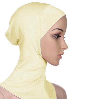 Under Scarf Hat Muslim woman Hijab Islamic Head Wear Neck Cover Light yellow - intl  