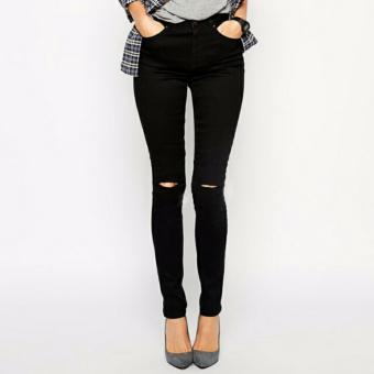 Underpego Hipster Jeans Cut Knee - Black  