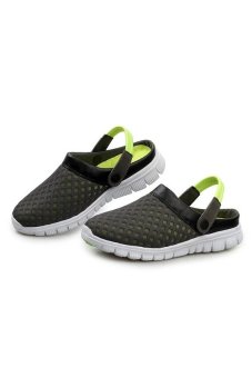 Unisex Summer Breathable Mesh Net Cloth Slippers Beach Sandals Casual Loafers (Green)  