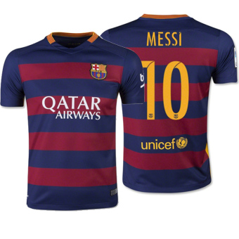 Universal Jersey Sepakbola Barcelona No 10 Messi Size M - Merah  