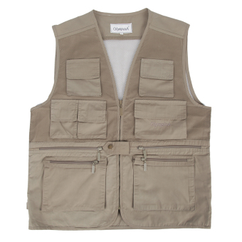 Valianto Men's Mesh Outdoor Fly Fishing Vest with Pockets US M/Asia 2XL Khaki  