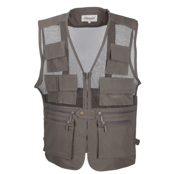 Valianto Men's Mesh Outdoor Fly Fishing Vest with Pockets US S/Asia XL Coffee  
