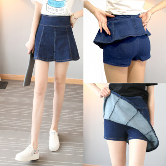 VICI new Korean female students high waisted denim skirt size all-match umbrella skirt a word skirt - Intl  