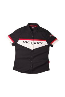 Victory Ladies Brand Shirt Short Slv Black - Hitam  