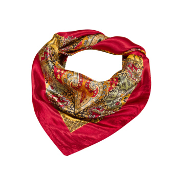 Vinmax 90X90cm Hijab & Silk Scarf Silk Twill Large Square& Wraps For Women / Floral Pattern Black Luxury Fashion Warm Scarf Silk Scarves Head Scarf?Red? - intl  