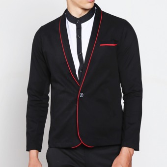 VM Blazer Semi Jas Polos Slim Fit Hitam Polos - Casual Semiblazer BLZ 191  