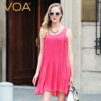 VOA Blush Pink Silk Sleeveless Dresses - intl  