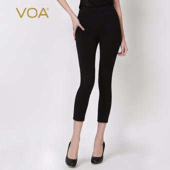 VOA Women's Silk New Fashion Solid Slim Brief All-Match Legging Black - intl  