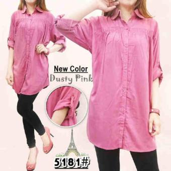 Vrichel Collection Kemeja Jumbo Polos (Pink Dusty)  