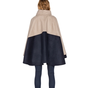 Warm Stitching Cape Batwing Wool Poncho Jacket (Intl)  