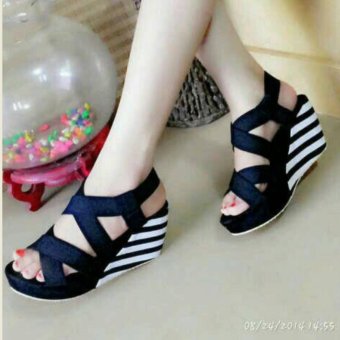 WEDGES CASSANDRA BLACK/ BELANG  