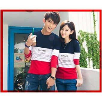 WinKin - Sweater Couple Name - Navy Putih  