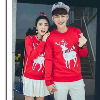 WinKin - Sweater Couple Rusa - Merah  