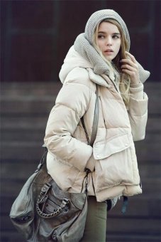 Winter Womens Loose Padded White Duck Down Coat  