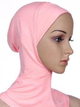 Woman Full Cover Muslim Inner adjustable Hijab Cap Islamic Turban Beanies Modal Underscarf - Pink - intl  