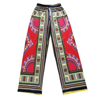 Women Bohemia African Print Wide Leg Pants(Rosered) - intl  