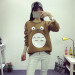 Women Casual Cartoon Blouses Sweatshirts Thicken Long Sleeve Harajuku Kawaii Totoro Print Sweatshirt Pullover (Brown) - intl  