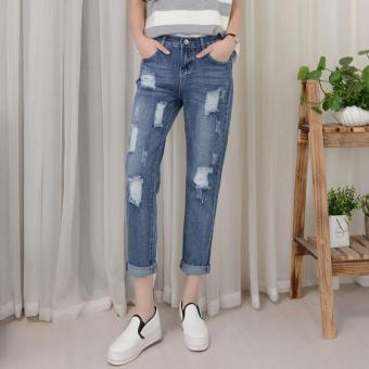 Women Casual Harem Loose Pencil Jeans With Hole Fashion Women Denim Pants - intl  