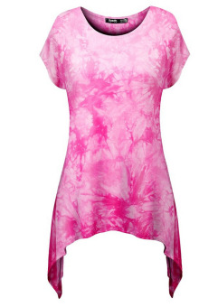 Women Clothing Slim short-sleeved T-shirt Printing Irregular Shirt Tops Pink (Intl)  