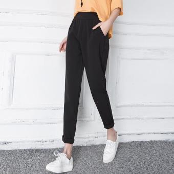 Women Feet Pant Harem Female Elastic Waist Cropped Pants Loose Trousers - intl  