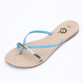 Women Flip Flops Summer Beach Shoes (Blue) - Intl (Intl)  