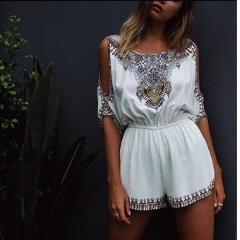 Women Floral Print Off-Shoulder Bodycon Jumpsuits - intl  