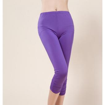 Women High Waist Skinny Legging Sport Pants Purple - intl  