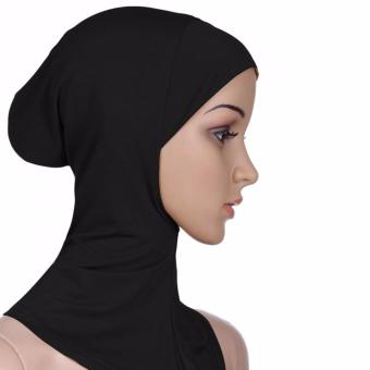 Women hijab Plain silk scarf Muslim hijab silk scarves black - intl  