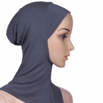 Women hijab Plain silk scarf Muslim hijab silk scarves dark gray - intl  