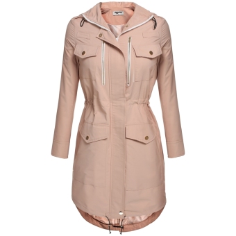 Women Hooded Drawstring Jacket Parka Coat Outerwear - intl  