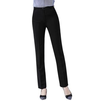 Women Ladies High Waist Suit Pant OL Business Work Straight Office Black Pant Trousers(95cm) - intl  