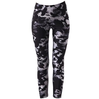 Women Lady Printed Leggings Skinny Pencil Pants Fashion Home Outdoor Sports Running Tights Casual Comfort Trousers Size L  - intl  