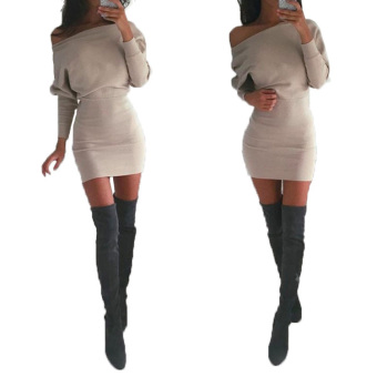 Women Long Sleeve Bodycon Dress(Khaki) - intl  