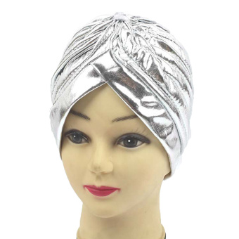 Women Muslim Hijab Shawl Stretchy Hats Hairband Bandana Wrap Hair Caps Silver - intl  