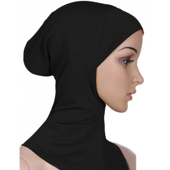 Women Muslim Modal Soft Flexible Head Neck Wrap Cover Inner Hijab Cap Hat Black - intl  