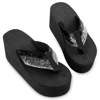 Women Sandals Ultra High Heels Flip Flops Shoes (Black) (Intl)  
