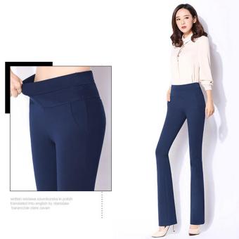 Women Slim Flared Pants Bootleg Jeans Bell-Bottoms Boot Cut Trousers High Waist Skinny Pants - intl  